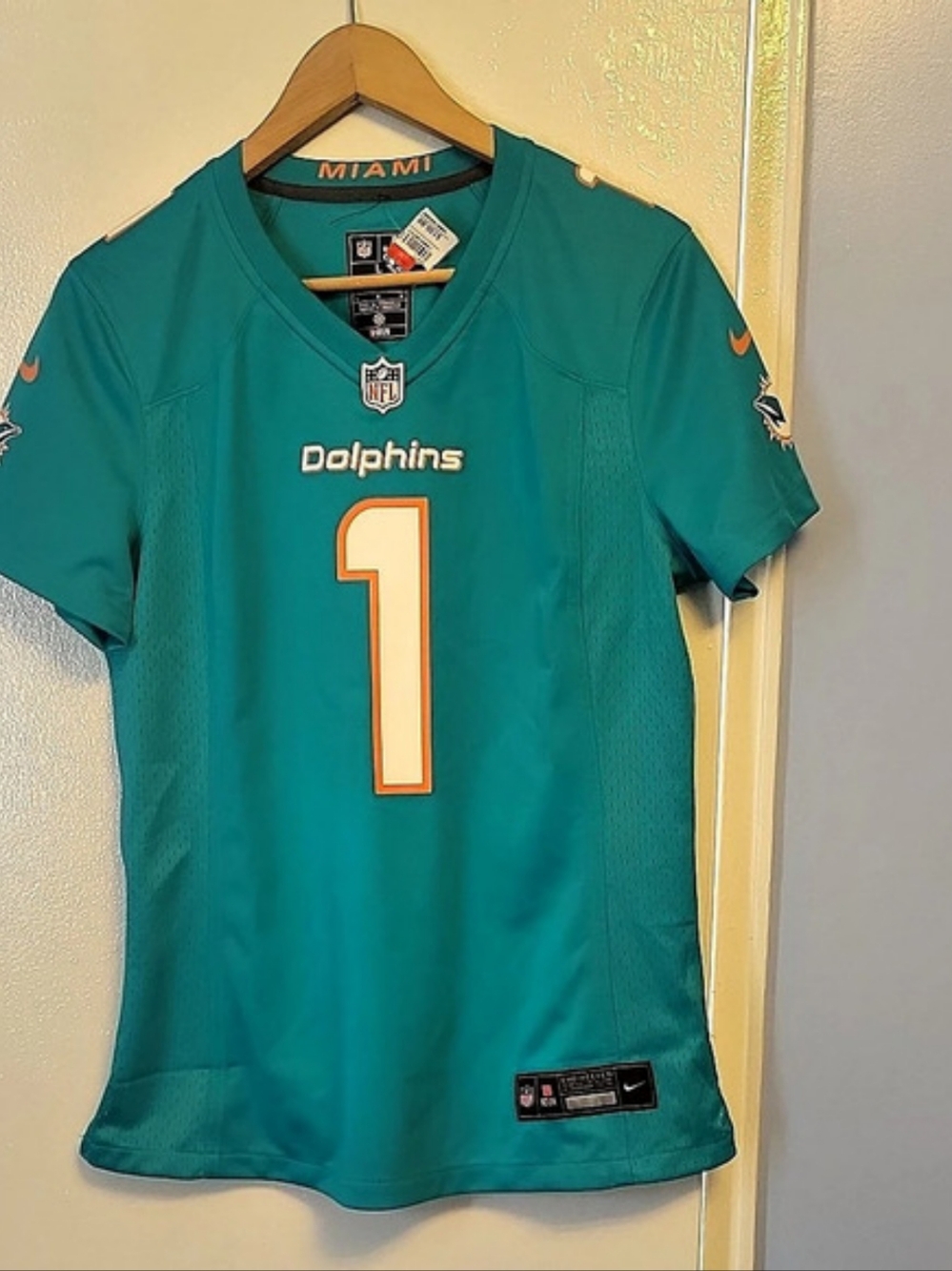 Nike Tua Tagovailoa #1 Miami Dolphins jersey Blue & Orange Large